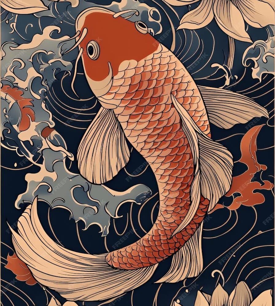 Karpfen tattoo motif